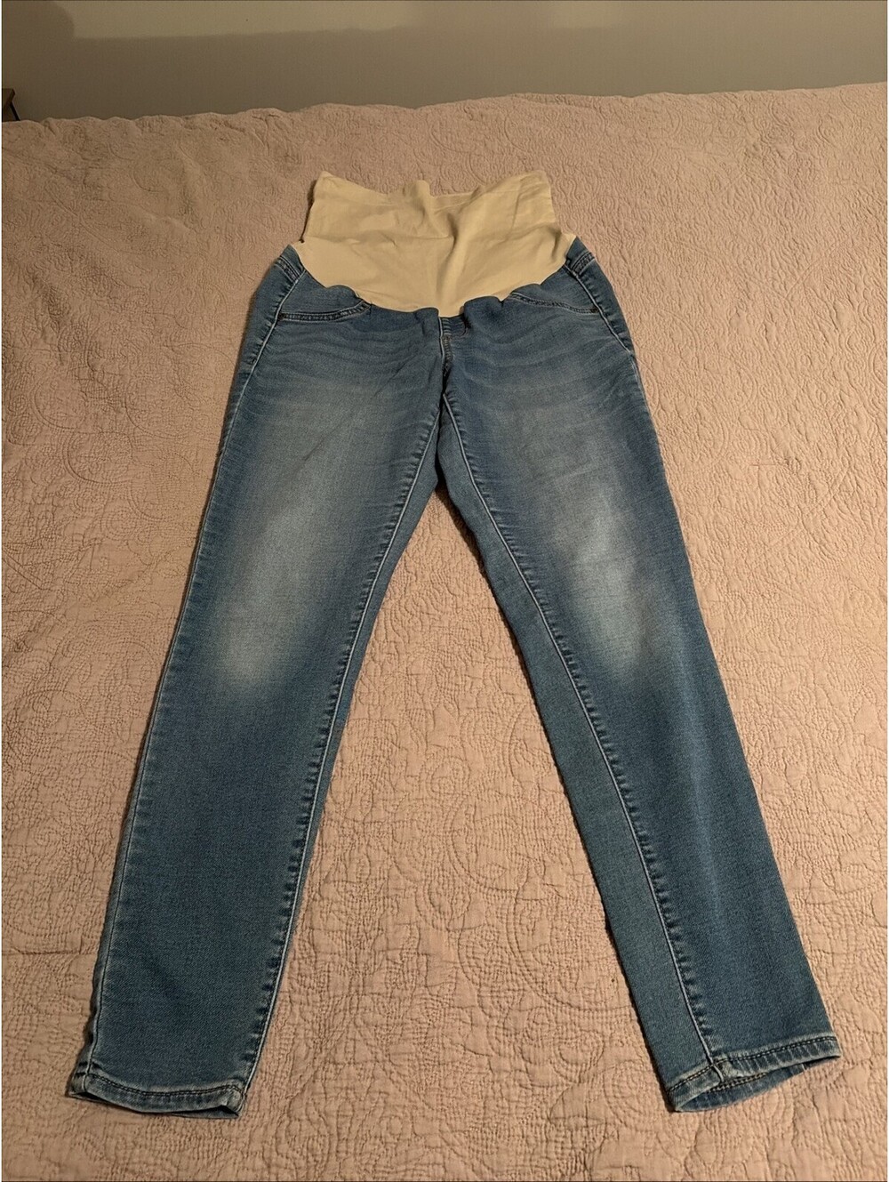 A glow Med wash maternity Nude Panel size 10 jegging Jeans